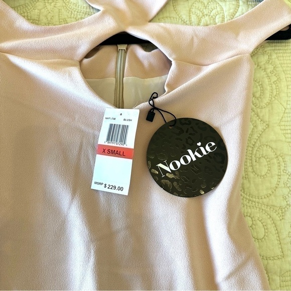 NWT NOOKIE designer blush bodycon form fitting dress - Hollywood midi - Picture 8 of 8